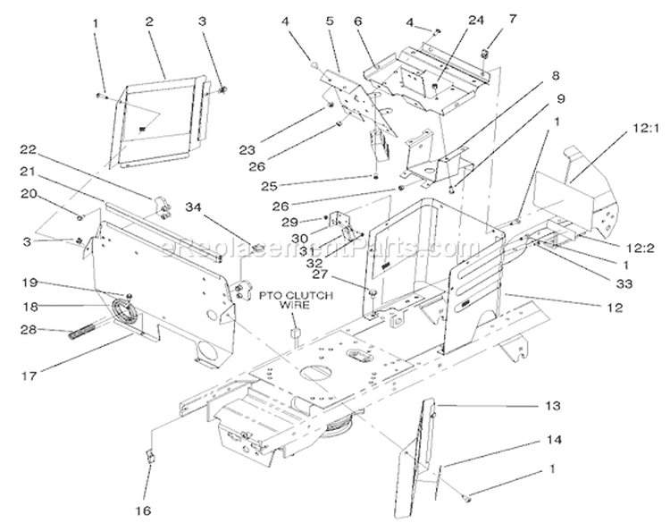 Hoodstand And Firewall Assembly Diagram and Parts List for 72108 220000001-220999999 - 2002 Toro Lawn Tractor