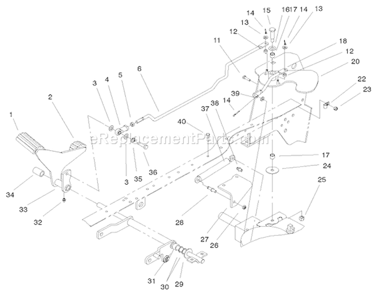 Hydro Controls Assembly Diagram and Parts List for 72108 220000001-220999999 - 2002 Toro Lawn Tractor