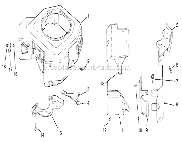 Blower Housing and Baffle Diagram and Parts List for 72108 220000001-220999999 - 2002 Toro Lawn Tractor
