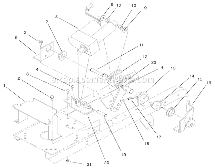 Power Lift Assembly Diagram and Parts List for 72108 220000001-220999999 - 2002 Toro Lawn Tractor