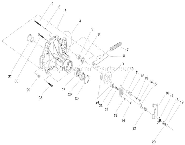 Brake Assembly Diagram and Parts List for 72108 220000001-220999999 - 2002 Toro Lawn Tractor