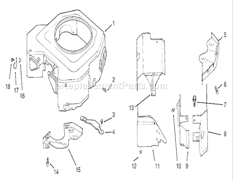 Blower Housing Diagram and Parts List for 72116 230000001-230999999 - 2003 Toro Lawn Tractor