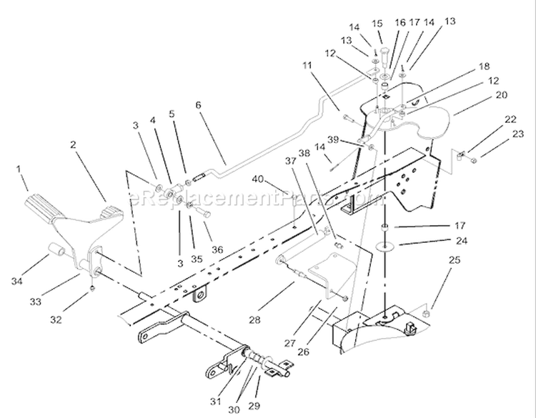 Hydro Controls Assembly Diagram and Parts List for 72116 230000001-230999999 - 2003 Toro Lawn Tractor