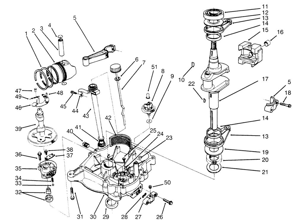 Crankcase Assembly (Continued) Diagram and Parts List for 30166 590001 - 599999 Toro Lawn Tractor Accessories