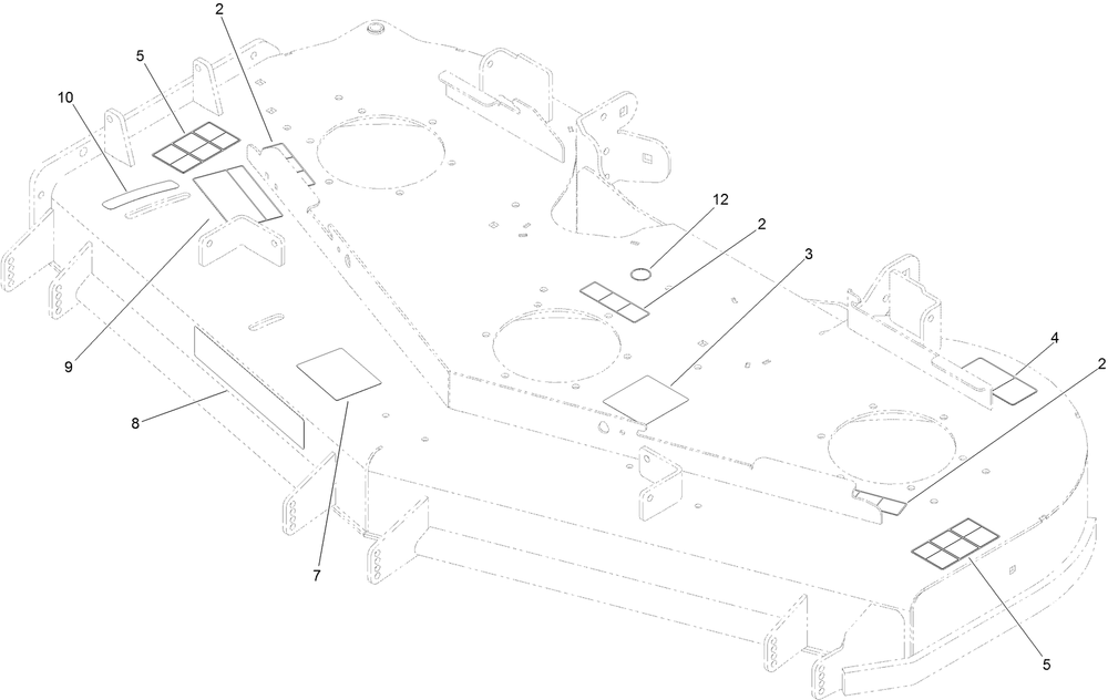 Deck Decal Assembly Diagram and Parts List for 74960 (316000001-316999999)(2016) Toro Lawn Mower