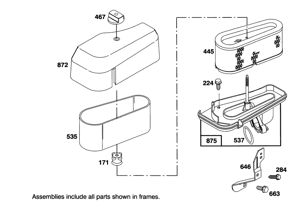 Engine Briggs & Stratton Model 28m707-0122-01 Diagram and Parts List for 71205 59000001 - 59999999 Toro Lawn Tractor