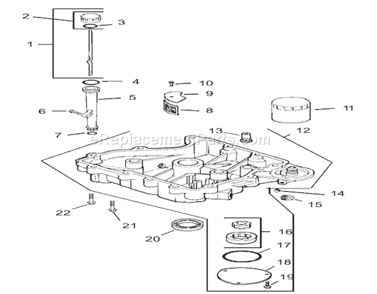 Oil Pan/Lubrication Diagram and Parts List for 72200 230000001-230999999 - 2003 Toro Lawn Tractor