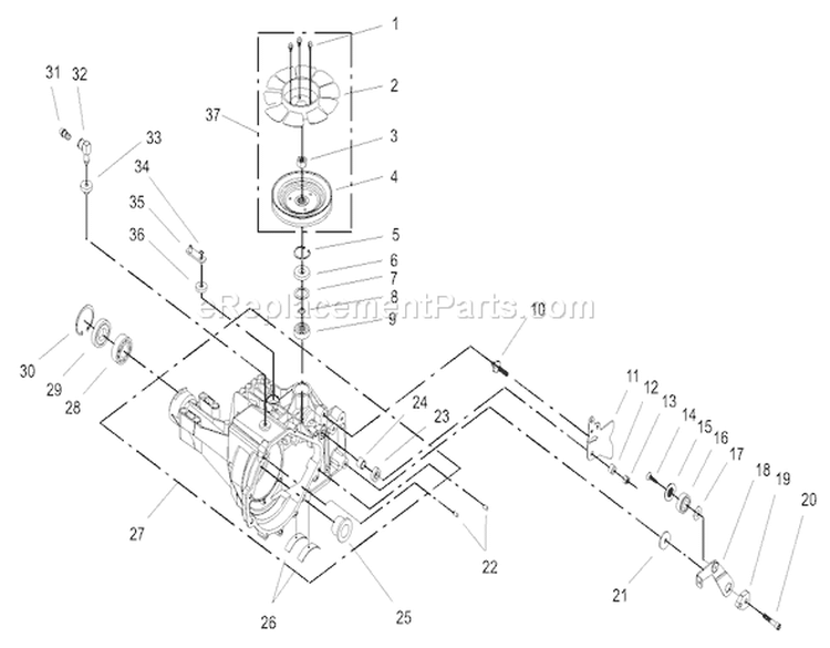 Housing and Fan Assembly Diagram and Parts List for 72200 230000001-230999999 - 2003 Toro Lawn Tractor