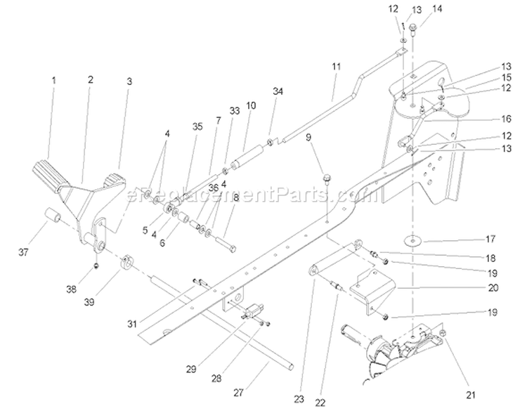 Hydro Control Assembly Diagram and Parts List for 72200 240000001-240999999 - 2004 Toro Lawn Tractor