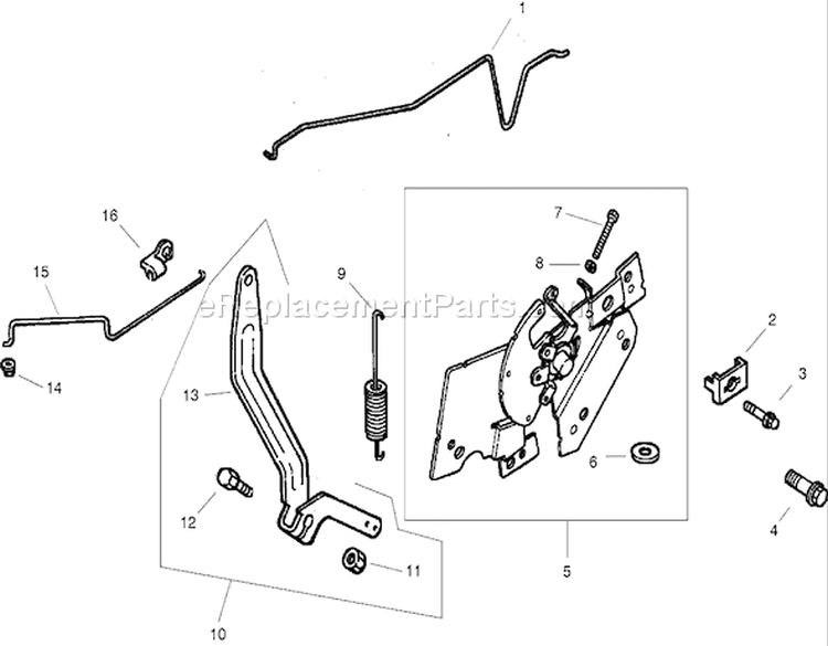 Engine Controls Diagram and Parts List for 72200 250000001-250999999 - 2005 Toro Lawn Tractor