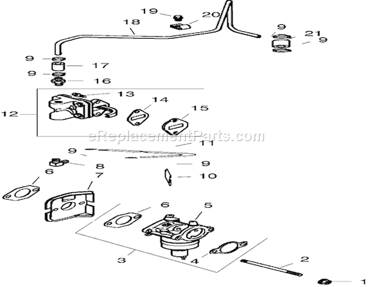 Fuel System Diagram and Parts List for 72200 250000001-250999999 - 2005 Toro Lawn Tractor