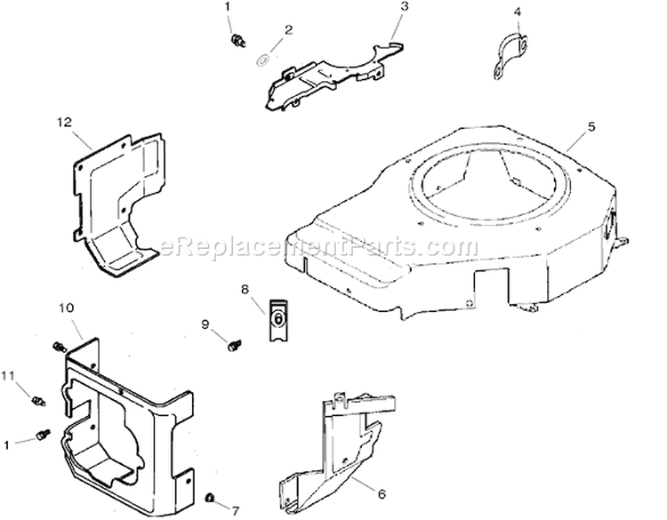 Blower Housing and Baffles Diagram and Parts List for 72200 250000001-250999999 - 2005 Toro Lawn Tractor