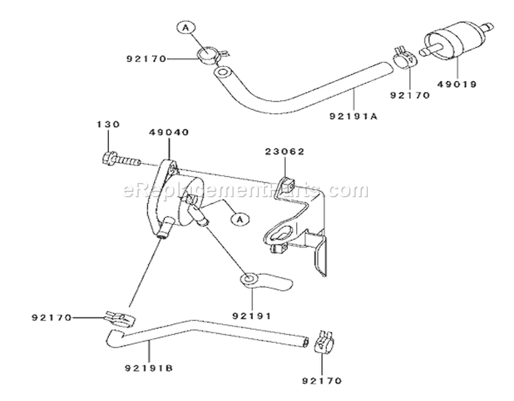 Fuel Tank/Fuel Valve Diagram and Parts List for 72201 230000001-230999999 - 2003 Toro Lawn Tractor