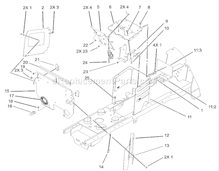 Hoodstand and Firewall Assembly Diagram and Parts List for 72201 230000001-230999999 - 2003 Toro Lawn Tractor