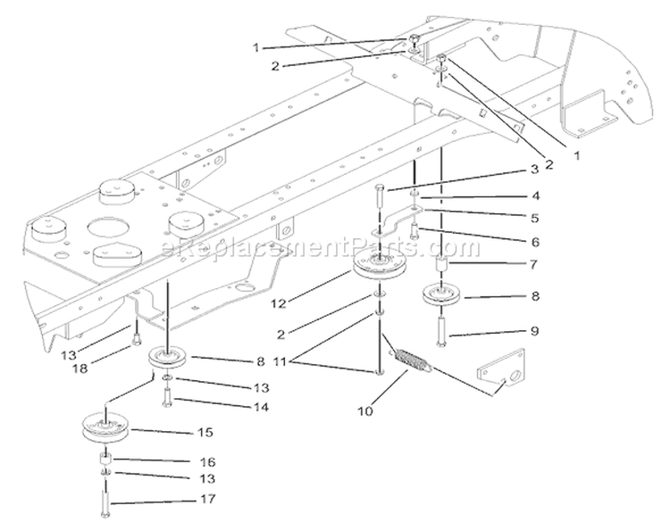 Hydro Drive Assembly Diagram and Parts List for 72201 230000001-230999999 - 2003 Toro Lawn Tractor