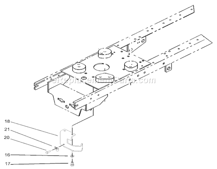 PTO Stop Assembly Diagram and Parts List for 72201 230000001-230999999 - 2003 Toro Lawn Tractor
