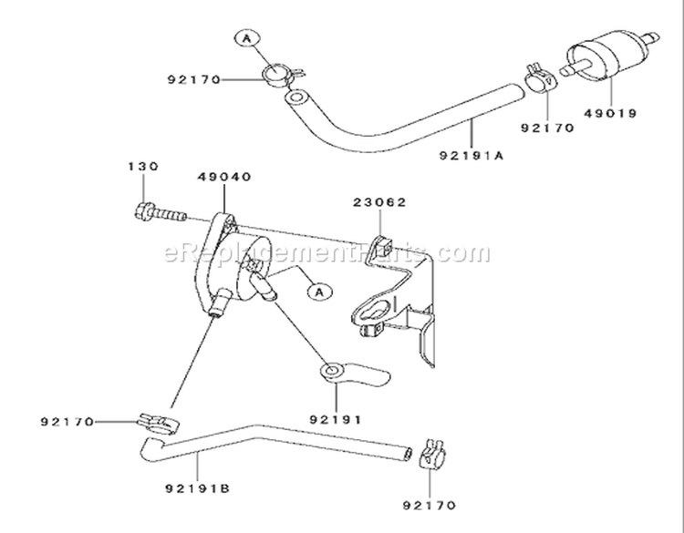 Fuel Tank/Fuel Valve Diagram and Parts List for 72202 230000001-230999999 - 2003 Toro Lawn Tractor