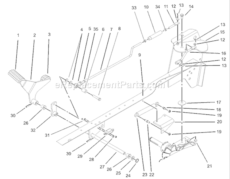 Hydro Control Assembly Diagram and Parts List for 72202 230000001-230999999 - 2003 Toro Lawn Tractor