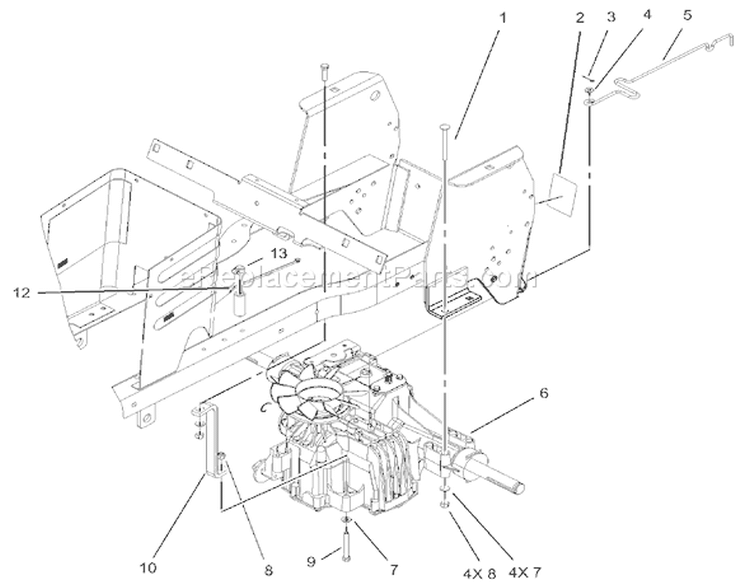 Hydro Transaxle Assembly Diagram and Parts List for 72202 240000001-240999999 - 2004 Toro Lawn Tractor