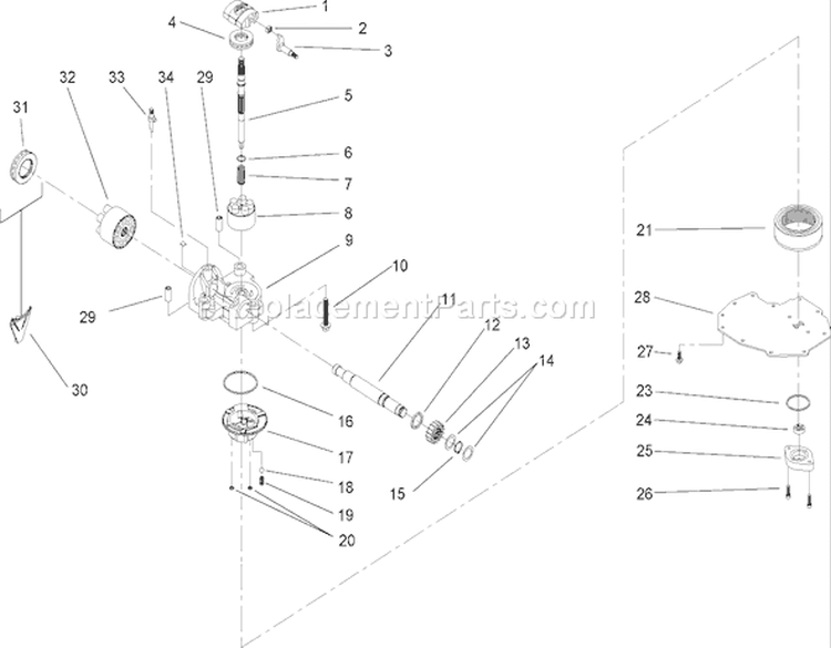 Cylinder Block Diagram and Parts List for 72200 250000001-250999999 - 2005 Toro Lawn Tractor