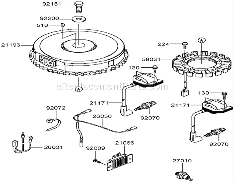 Electric Equipment Diagram and Parts List for 72201 240000001-240999999 - 2004 Toro Lawn Tractor