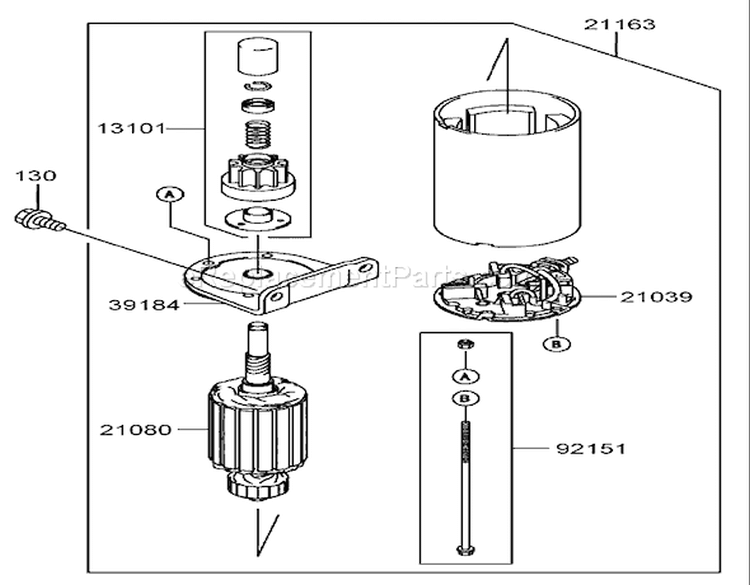 Starter Assembly Diagram and Parts List for 72201 240000001-240999999 - 2004 Toro Lawn Tractor
