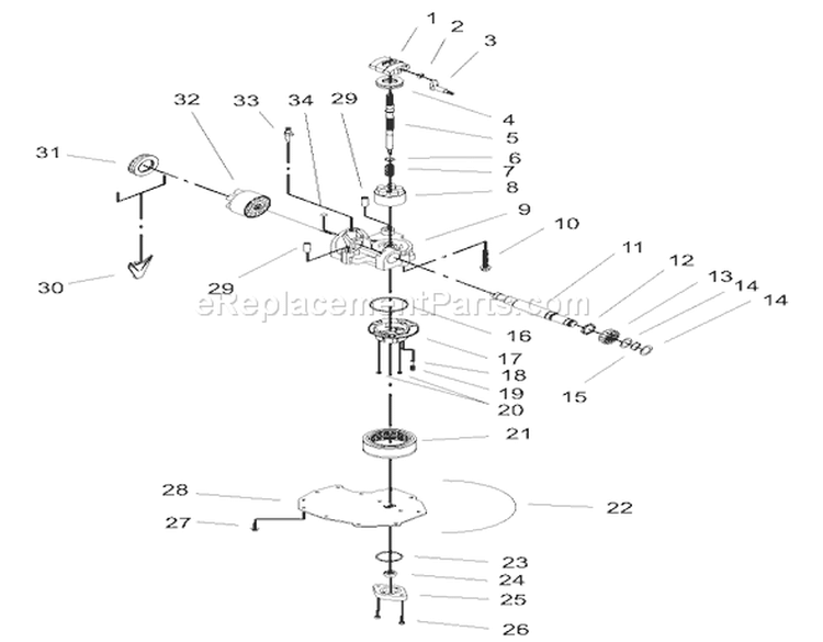 Cylinder Block Diagram and Parts List for 72201 230000001-230999999 - 2003 Toro Lawn Tractor