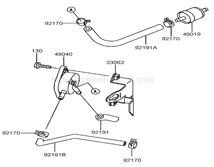 Fuel Tank/Fuel Valve Diagram and Parts List for 72202 240000001-240999999 - 2004 Toro Lawn Tractor
