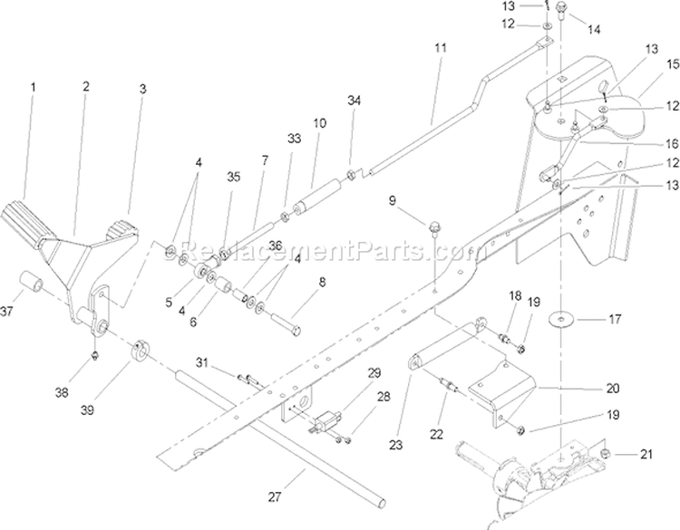 Hydro Control Assembly Diagram and Parts List for 72212 240000001-240999999 - 2004 Toro Lawn Tractor