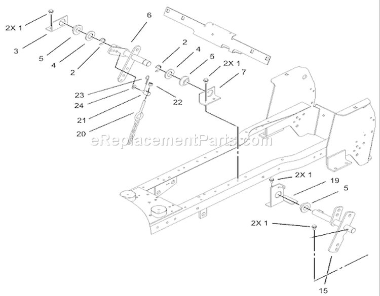 Manual Lift Lever Assembly Diagram and Parts List for 72202 240000001-240999999 - 2004 Toro Lawn Tractor