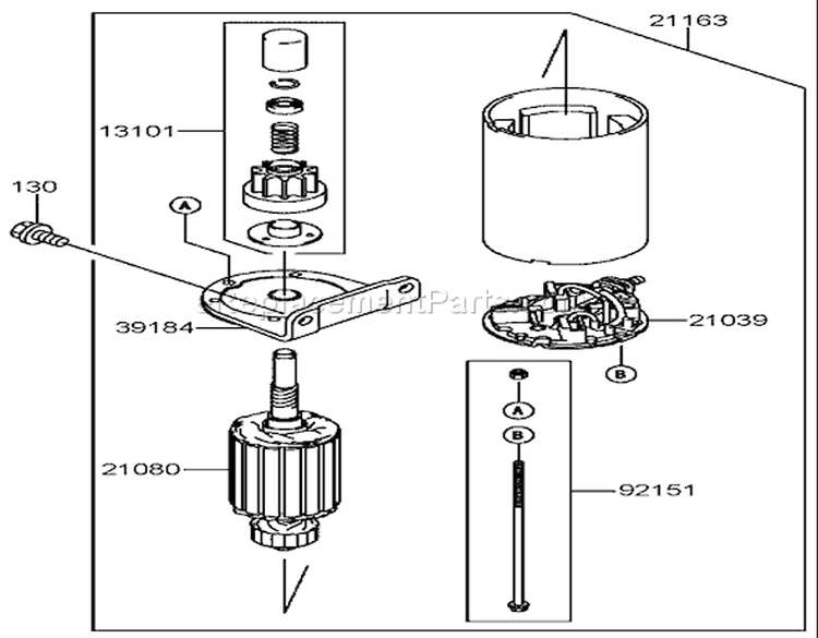 Starter Assembly Diagram and Parts List for 72202 240000001-240999999 - 2004 Toro Lawn Tractor