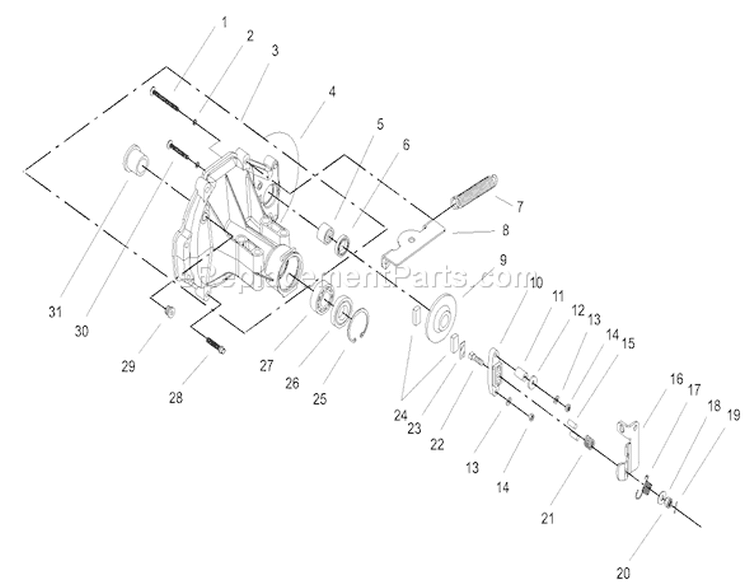 Brake Assembly Transaxle Diagram and Parts List for 72201 230000001-230999999 - 2003 Toro Lawn Tractor