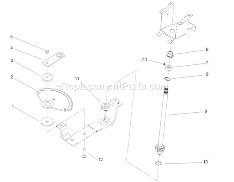Lower Steering Wheel and Tilt Assembly Diagram and Parts List for 72212 250000001-250999999 - 2005 Toro Lawn Tractor