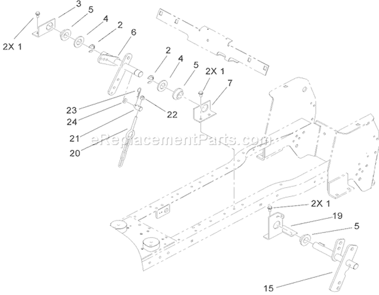 Manual Lift Lever Assembly Diagram and Parts List for 72212 250000001-250999999 - 2005 Toro Lawn Tractor