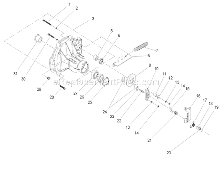 Brake Assembly Transaxle Diagram and Parts List for 72212 250000001-250999999 - 2005 Toro Lawn Tractor