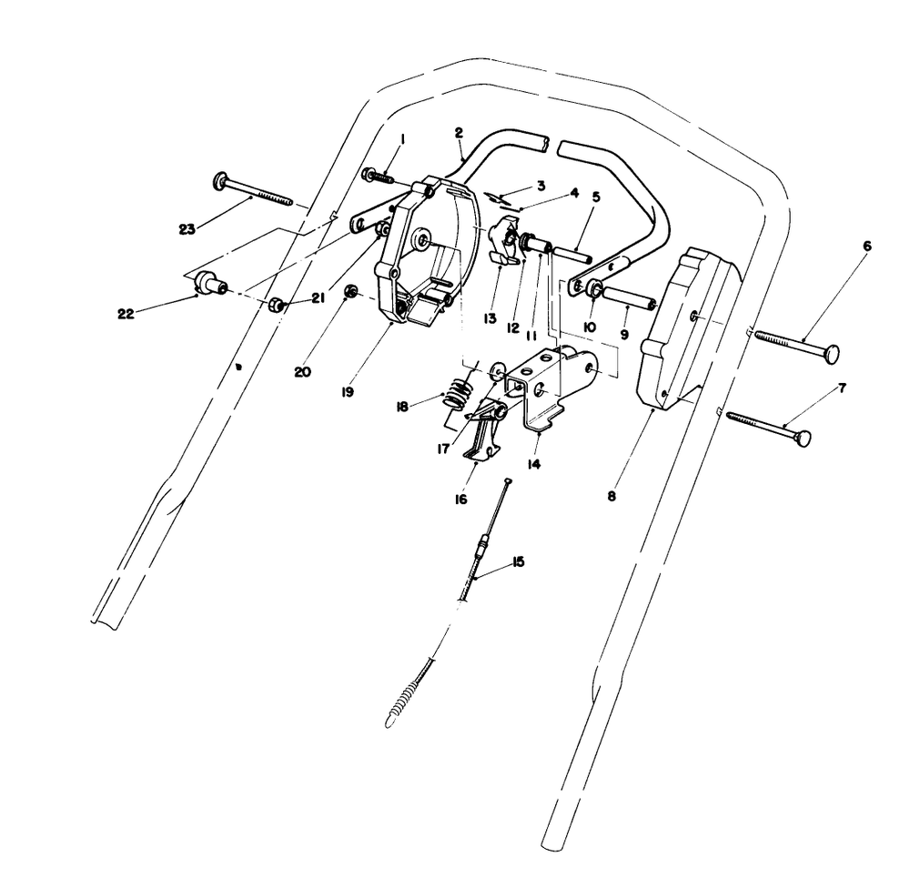 Control Assembly Diagram and Parts List for 20584 8000001 - 8999999 Toro Lawn Mower