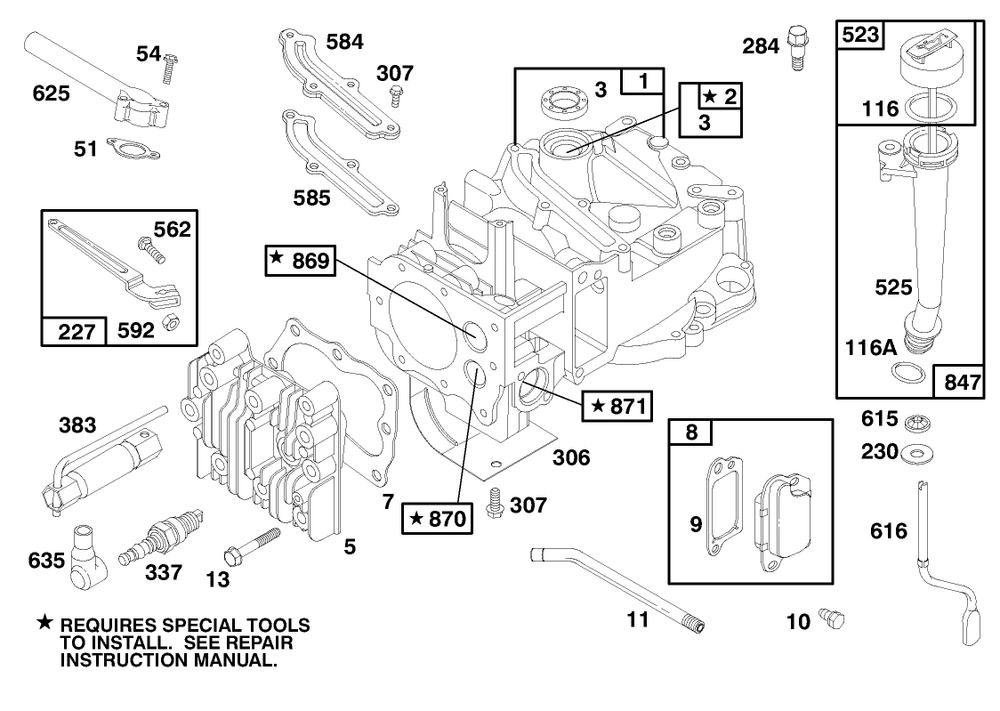 Engine Briggs & Stratton Model 12f802-1767-E1 Diagram and Parts List for 20804 8900001 - 8999999 Toro Lawn Mower