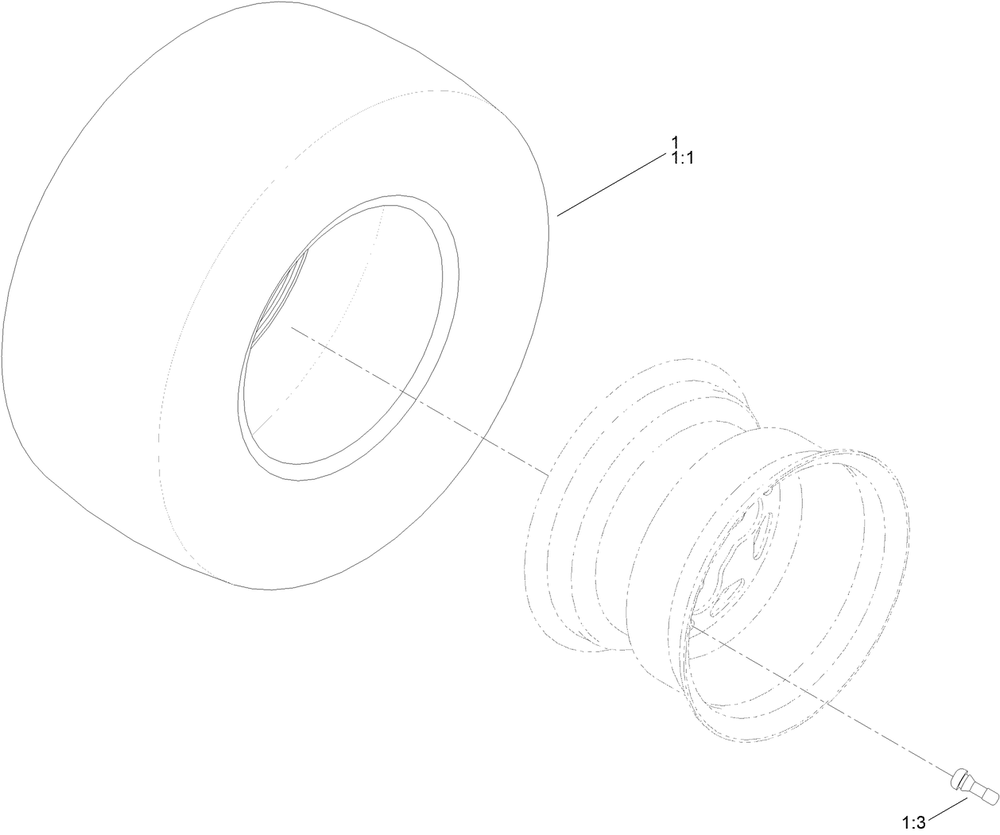Rear Tire Assembly Diagram and Parts List for 75756 412800000 - 999999999 Toro Lawn Tractor