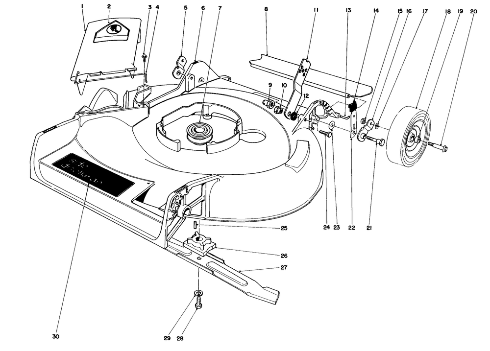Housing Assembly Diagram and Parts List for 16780 3000001 - 3999999 Toro Lawn Mower