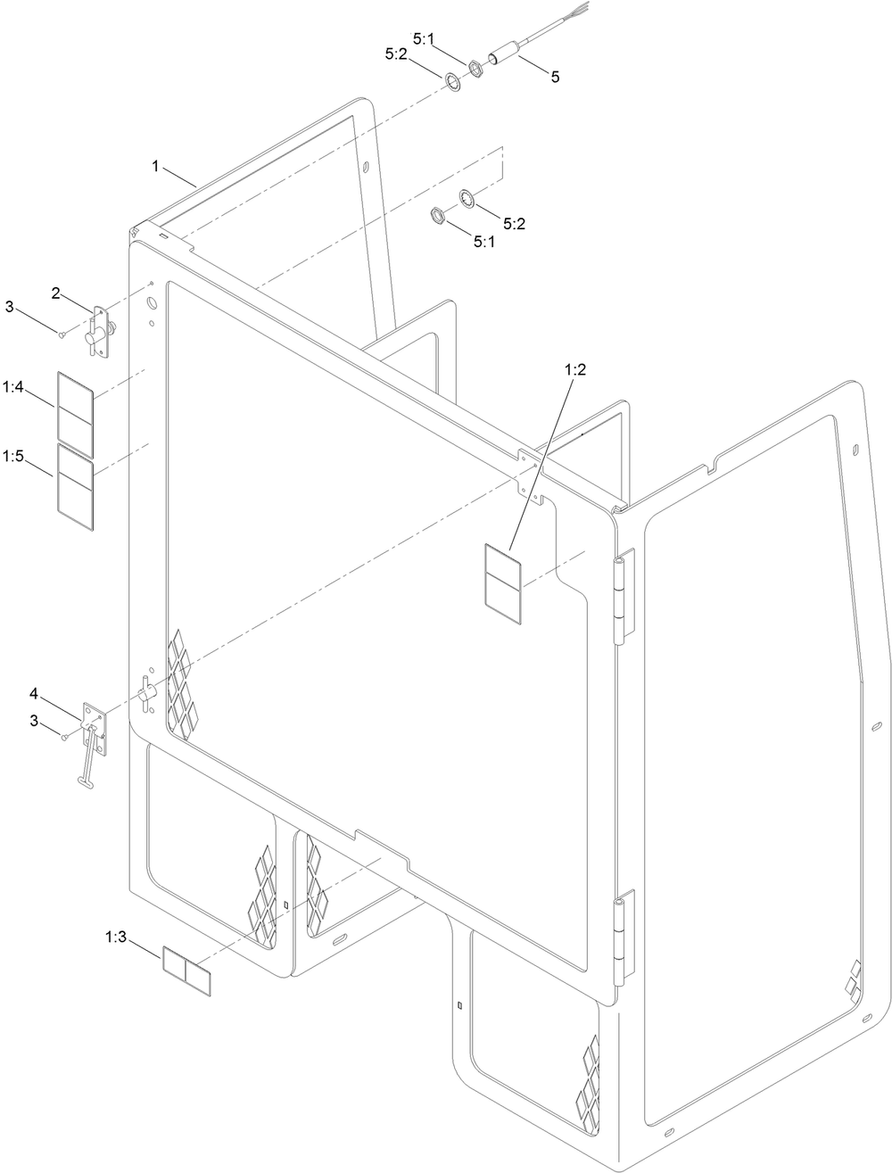 Stakedown Cage Assembly No. 125-6512 Diagram and Parts List for 23898 400000000 - 999999999 Toro Lawn Tractor Accessories