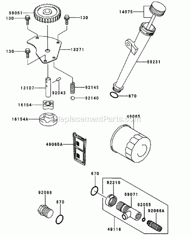 Lubricaton-Equipment Assembly Kawasaki Fh680v Diagram and Parts List for 74175 200000001-200999999 Toro Lawn Mower