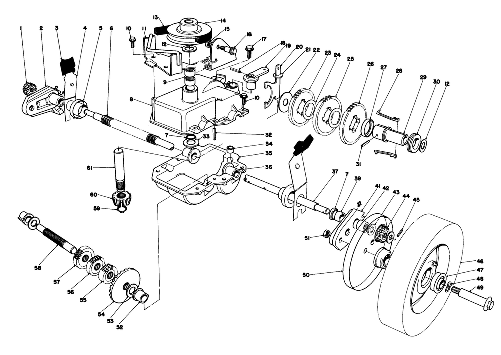 Gear Case Assembly Diagram and Parts List for 20790 9000001 - 9999999 Toro Lawn Mower