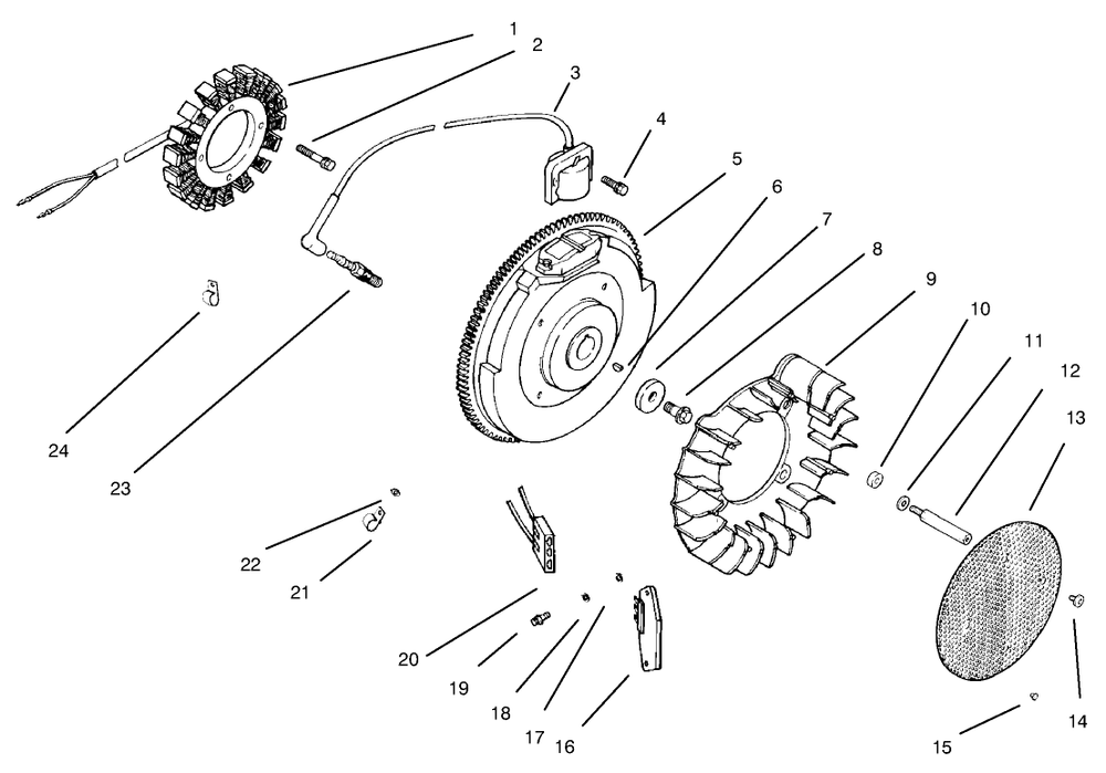 Ignition And Charging System Diagram and Parts List for 30611 890001 - 899999 Toro Lawn Tractor