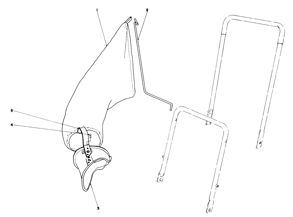 Grass Bagging Kit No. 38-0050 (Optional) Diagram and Parts List for 22025 4000001 - 4999999 Toro Lawn Mower