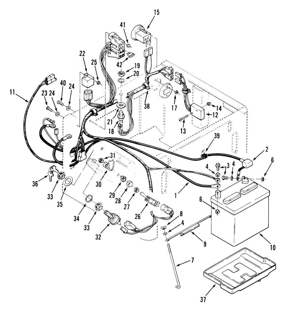 Electrical System Diagram and Parts List for Y1-16OE03 1000001 - 1999999 Toro Lawn Tractor