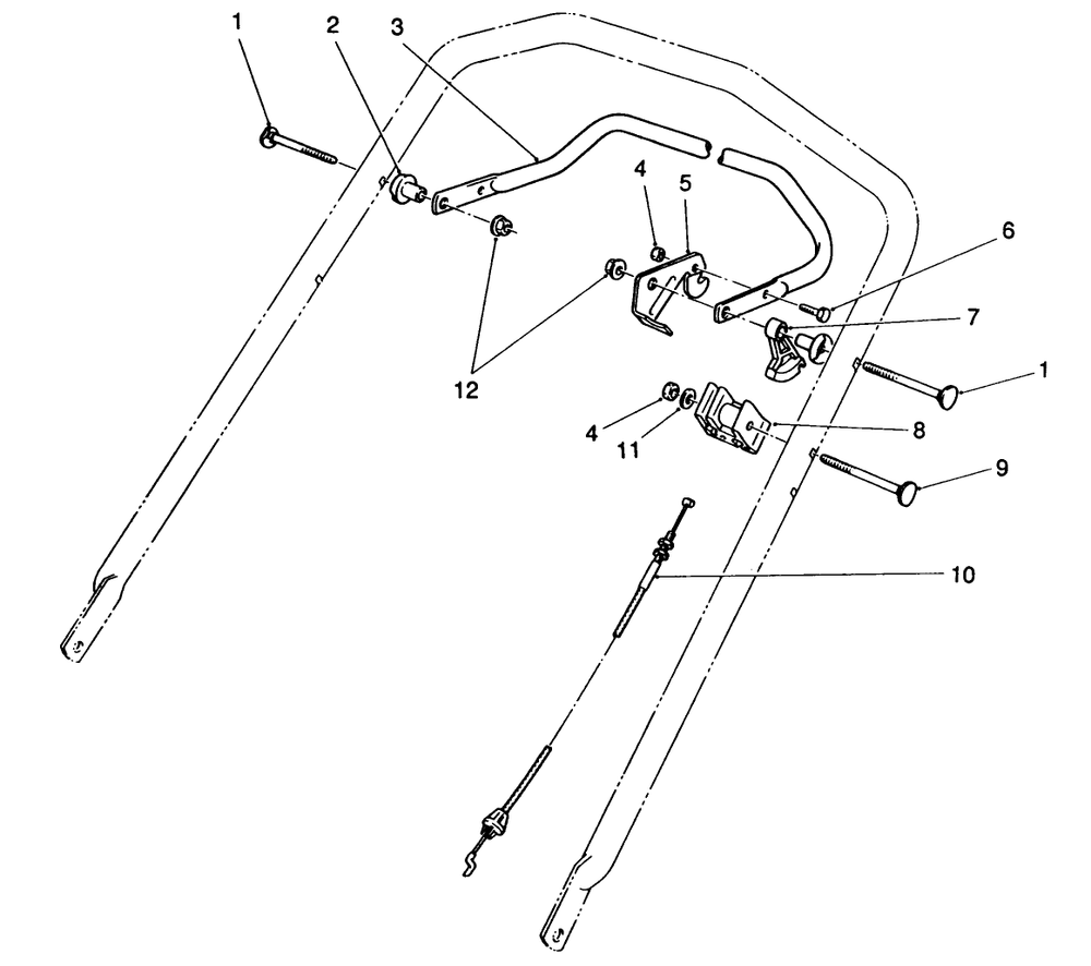 Traction Control Assembly Diagram and Parts List for 26620CG 9000001 - 9999999 Toro Lawn Mower