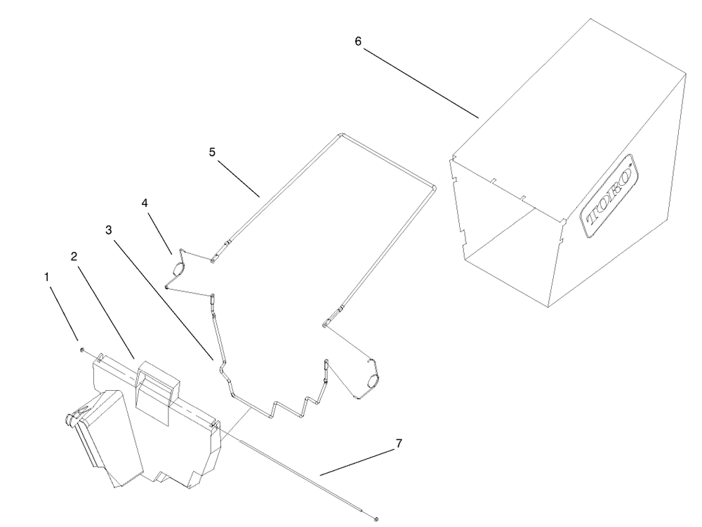 Rear Bagger Assembly Diagram and Parts List for 20043 9900001 - 9999999 Toro Lawn Mower