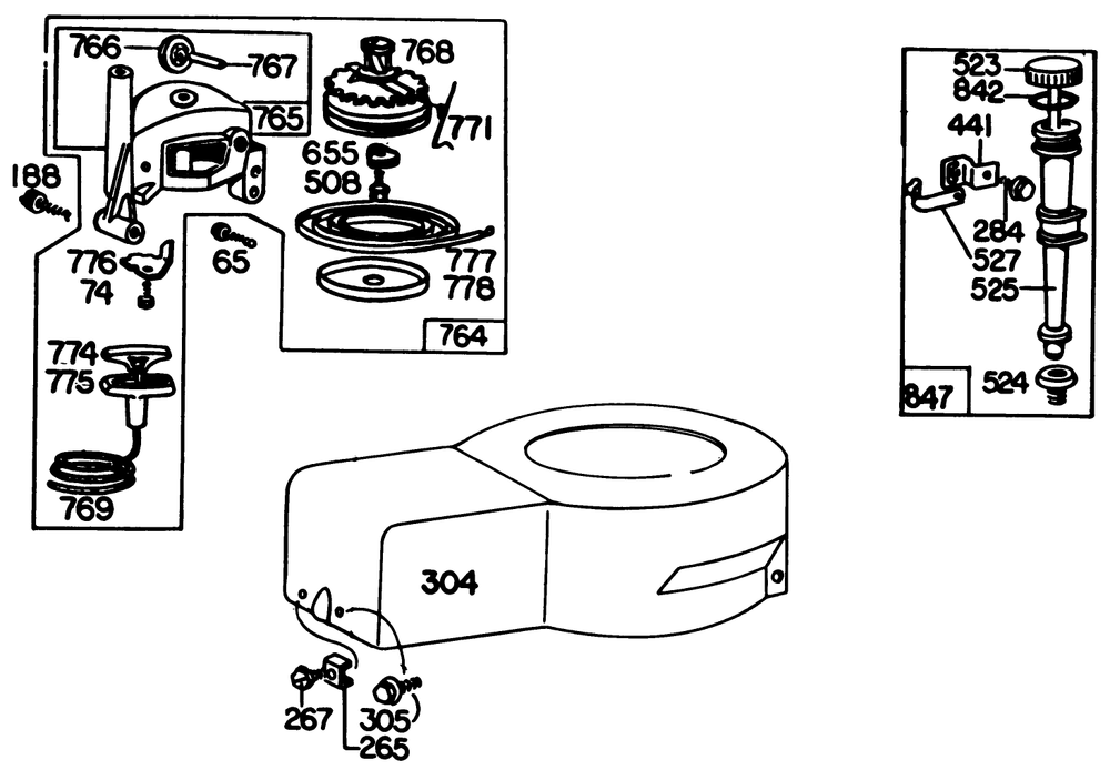 Starter & Shroud Assembly Model 92908-1956-02 Diagram and Parts List for 20725 9000001 - 9999999 Toro Lawn Mower