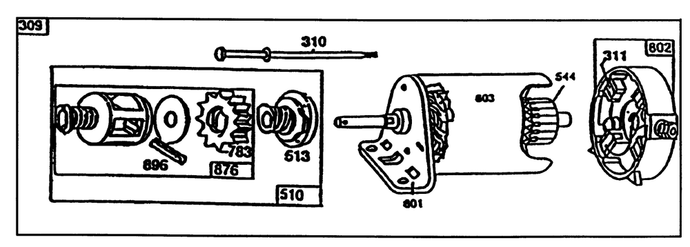 Starter-Briggs & Stratton No. 191707-0121-01 Diagram and Parts List for 56132 2000001 - 2999999 Toro Lawn Tractor