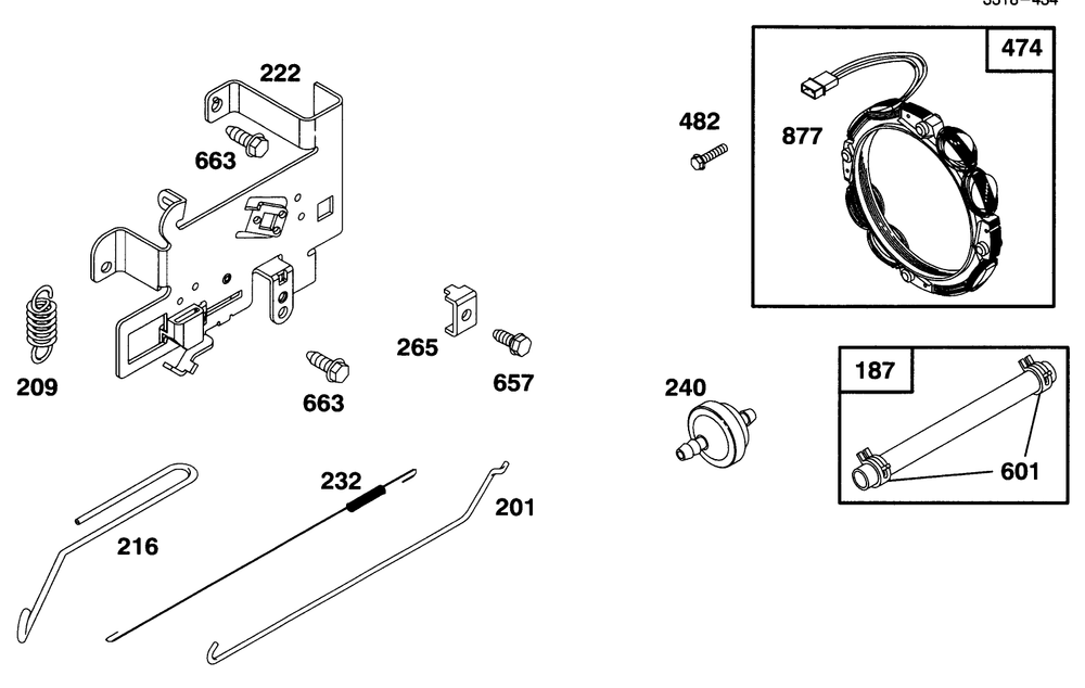 Engine Briggs & Stratton Model 283707-0156-01 Diagram and Parts List for 71201 6900001 - 6999999 Toro Lawn Tractor